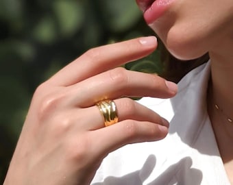 Gold Filled Hammered Ring, Statement Ring, Gold Filled Ring, Rings For Woman, Stacking Ring, Chunky Ring