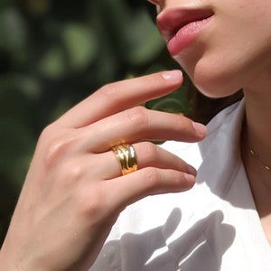 Gold Filled Hammered Ring, Statement Ring, Gold Filled Ring, Rings For Woman, Stacking Ring, Chunky Ring