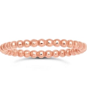 Anello con perline in oro, fascia per nocche in oro 14k, fascia con perline, anello in oro con perline, anello con pallina in oro 14k, anello con perline impilabili, anello riempito in oro rosa