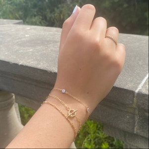 Cubic Zirconia Bracelet, Dainty Bracelet, Gold Filled Bracelet, Chain Bracelet, Chain Link Bracelet, Minimalist Bracelet, Woman Jewelry
