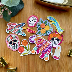 Adesivi del giorno dei morti - Adesivi del Dia de los Muertos, Adesivi Alebrije, Animali spirituali, Calaveras, Adesivi Messico