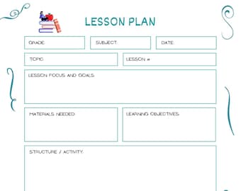 Lesson Plan Template for Educators ( Digital, Printable )