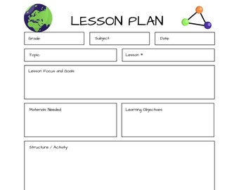 Lesson Plan Template ( Digital , Printable )