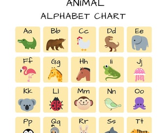 Póster del alfabeto animal (digital, imprimible)