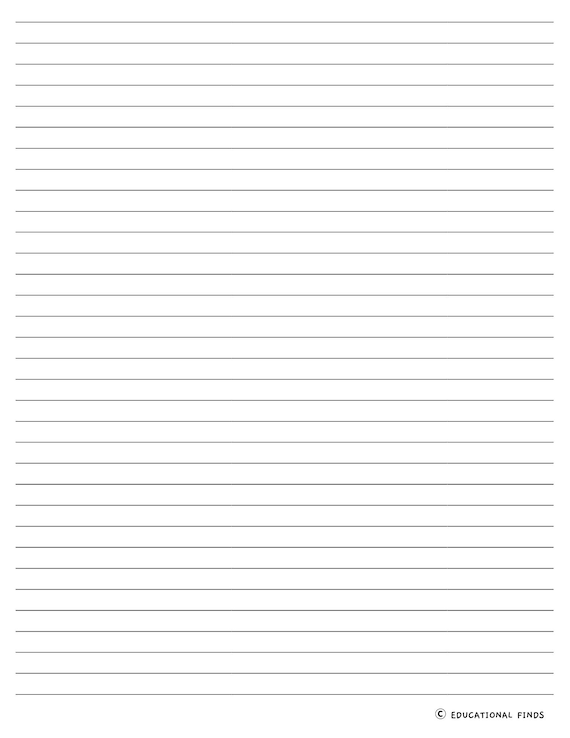 Lined Paper for Writing Digital, Printable, 2 Pages 