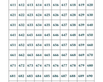 Números 601-1000 (4 Gráficos)