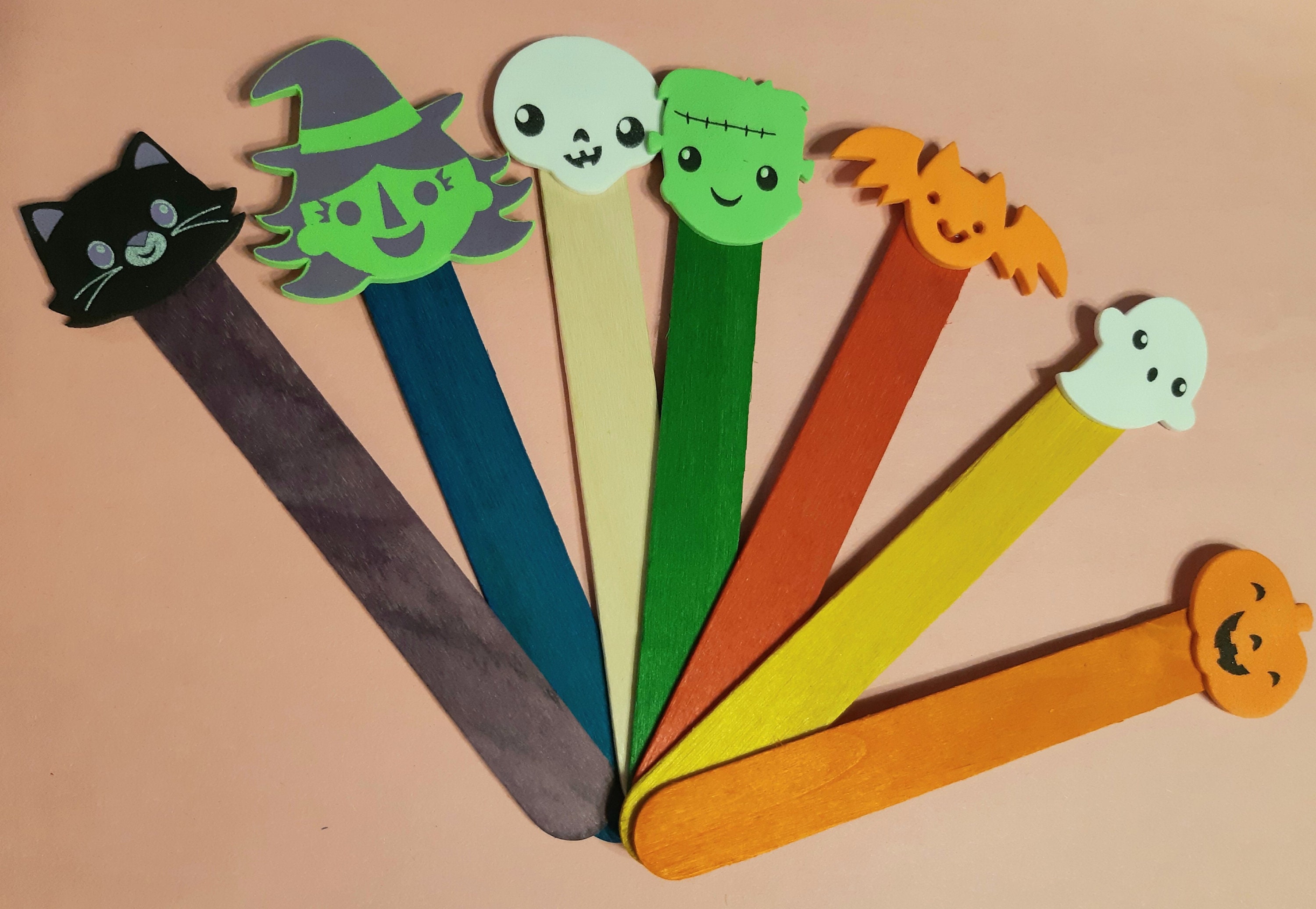 Halloween Popsicle Stick Puppets. Set Includes 7 Puppets. - Etsy Halloween Popsicle Stick Puppets. Set Includes 7 Puppets. - Etsy