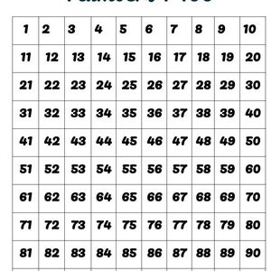 Grafico laminato 1-100, set da 10, 8,5 x 11, per uso in classe/casa o PRESENTE per insegnanti