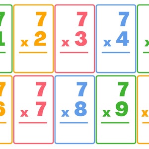 Multiplication Flash Cards ( Digital, Printable) - Etsy