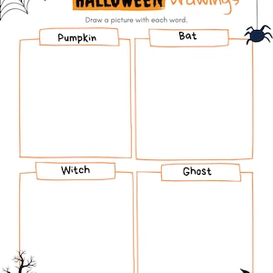 Halloween Drawings (Digital, Printable)
