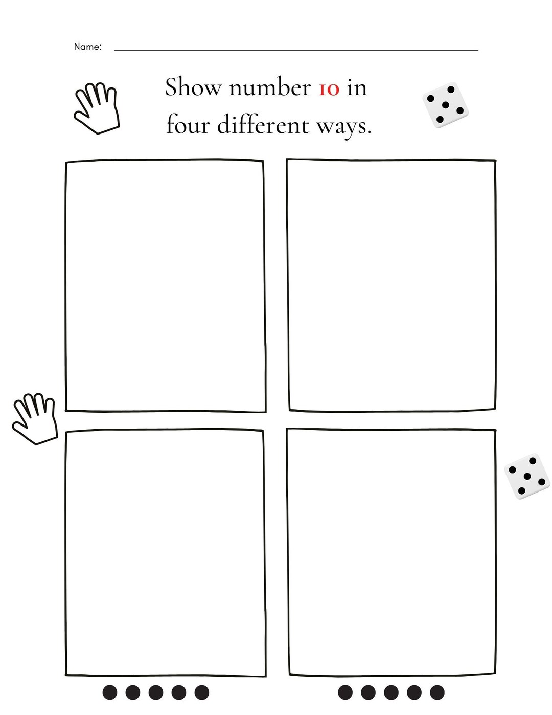 Four Ways to Show 5 & 10 | Math Activity Printable | Hands‑on Counting ...