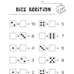 Dice Addition Activity ( Digital Download )