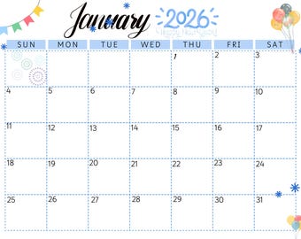 Kalender januari 2026 (digitaal, afdrukbaar)