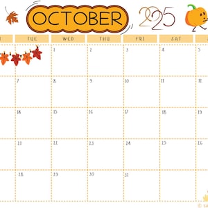 October 2025 Calendar ( Digital, Printable)