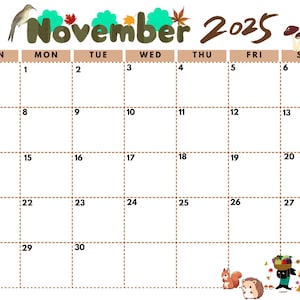 November 2025 Calendar (Digital, Printable)