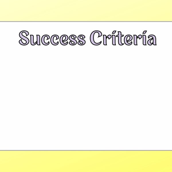 Learning Goal and Success Criteria ( Digital, Printable)