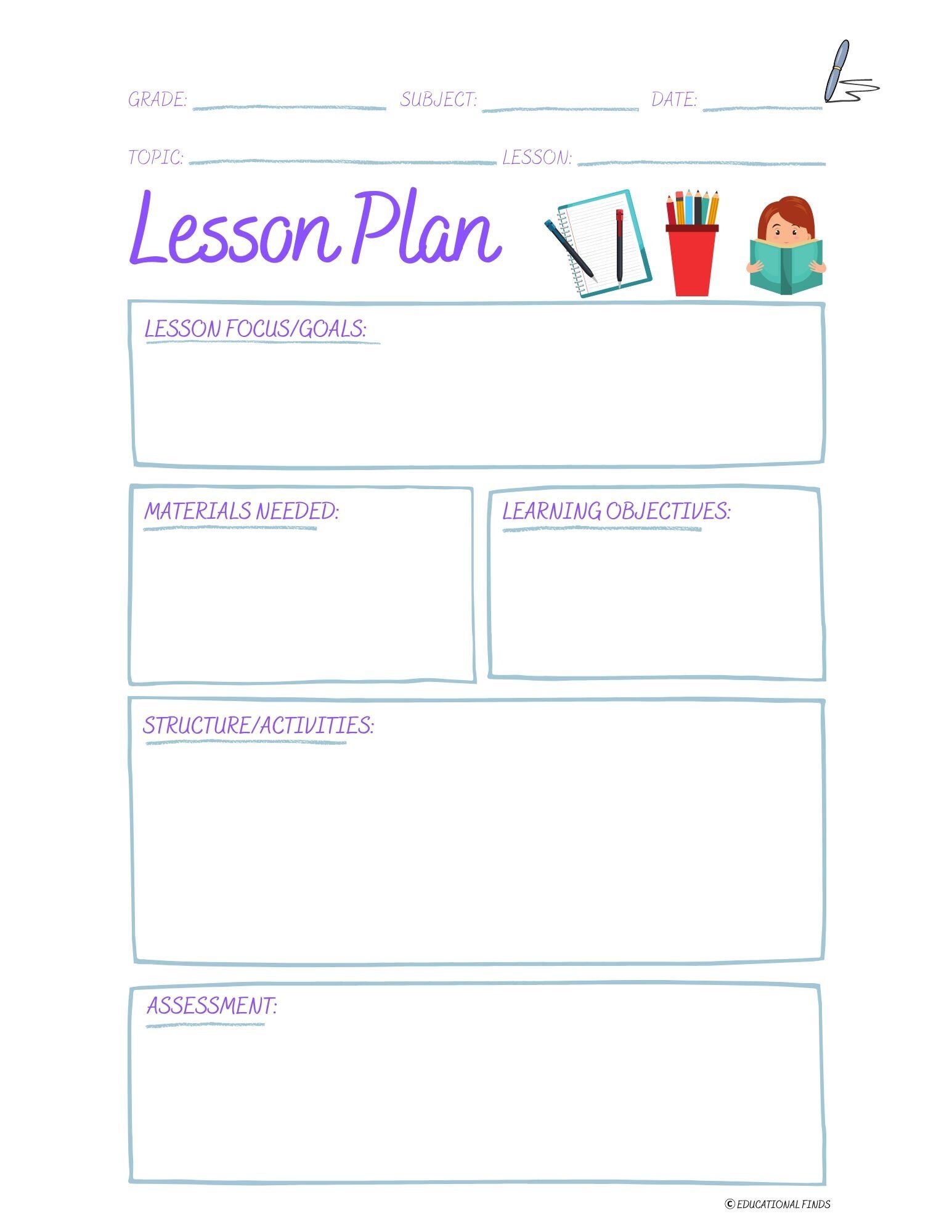 Lesson Plan Template For Educators Digital Printable Etsy lesson-plan-template-for-educators-digital-printable-etsy
