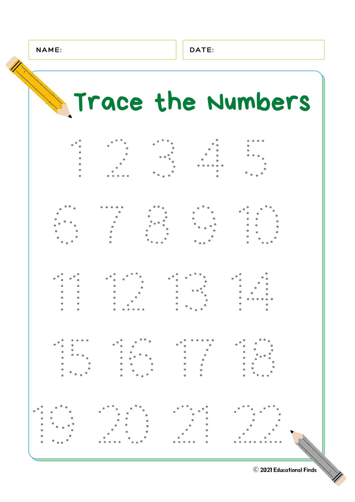 Tracing numbers 1 100 etsy