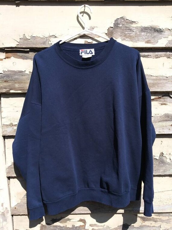 Vintage 90s Blue Fila Pullover Sweatshirt Adult S… - image 2