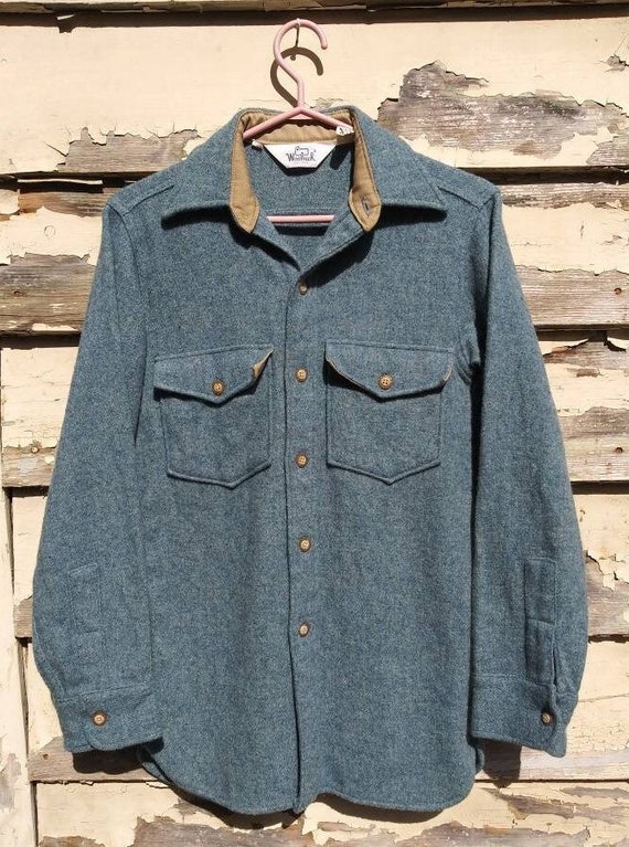 Vintage 60s / 70s Woolrich Long Sleeve Wool Button