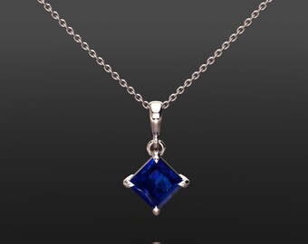 Princess cut sapphire necklace deals