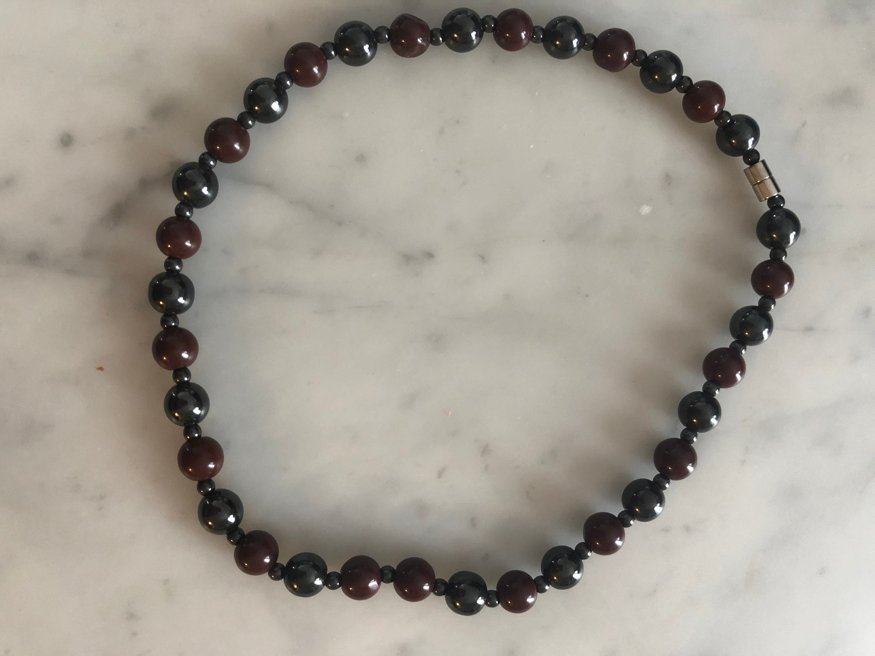 Perlen Perlen Anthrazit grau und rot | Etsy