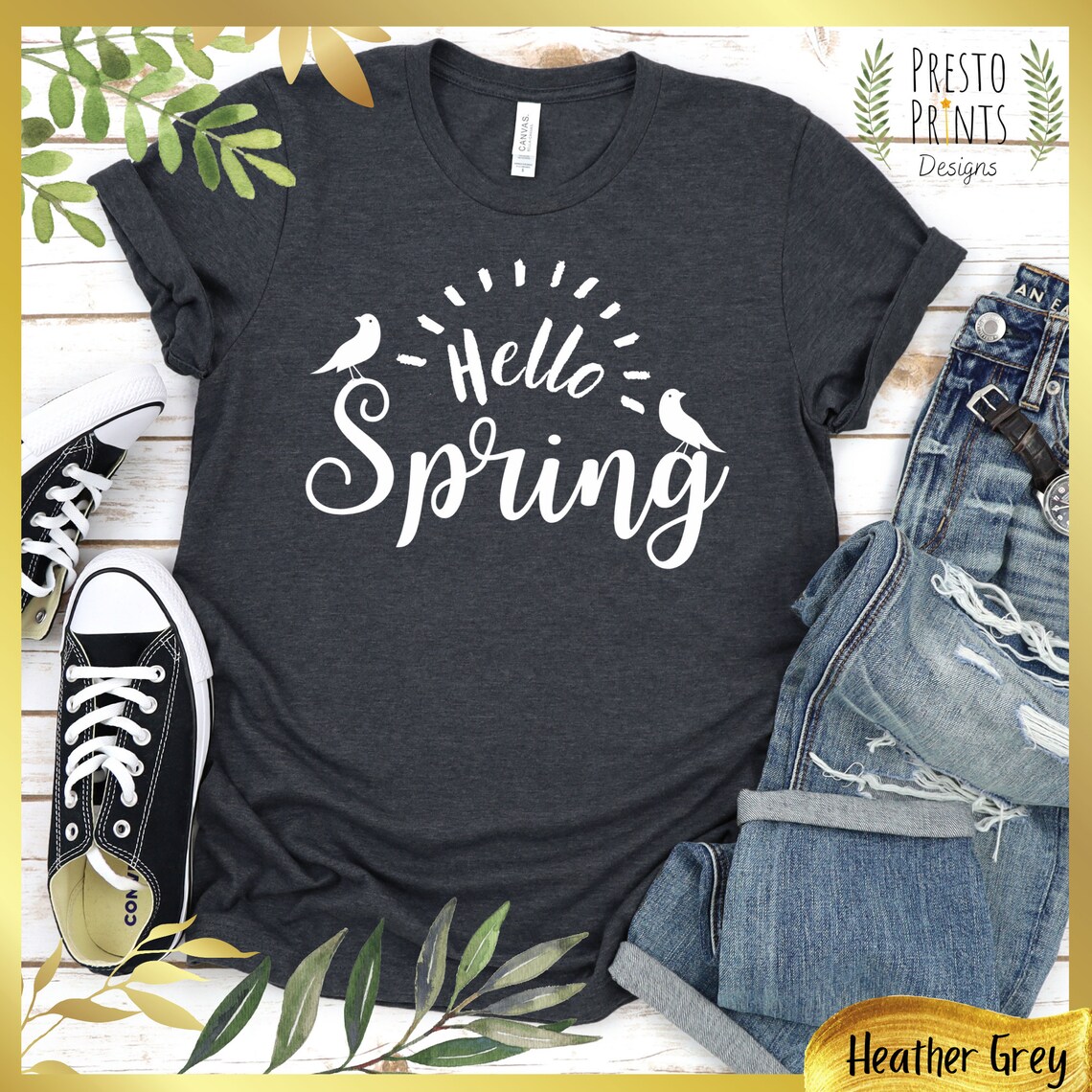 Hello Spring Spring Shirt Flower Shirt Nature Shirt Spring Etsy