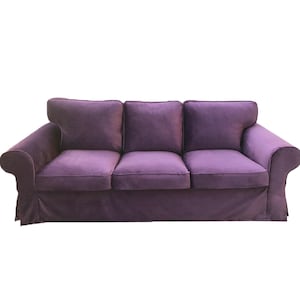 Ektorp 3 seat sofa cover,purple velvet cover,400+ fabric options,ektorp cover,Custom Made Cover, Multi colors