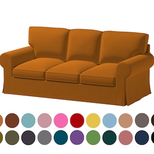 Custom made Ektorp 3 seat sofa cover,Burnt orange velvet cover,Ektorp 3 seat cover,Custom Made Cover,Hundreds of fabric options