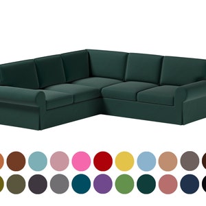 Ektorp 2+2 corner sofa cover, Dark green color cover, multi colors for personalization,Custom sofa cover fits Ektorp 2+2 corner sofa