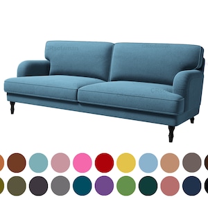 Custom Stocksund 3 seat sofa cover,total width 199cm/78.3 inches,custom cover fits Stocksund 3 seat sofa,more than 400 fabric options