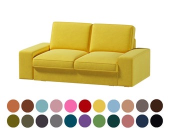 Kivik 2 seat sofa cover, total sofa width 190cm / 74 3/4 inches, custom made cover fits Kivik 2 seat sofa, hundreds of fabric options