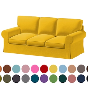 Ektorp 3 seat sofa replacement covers,custom made dark yellow covers fit Ektorp 3 seat sofa,more than 400 fabric options for personalization