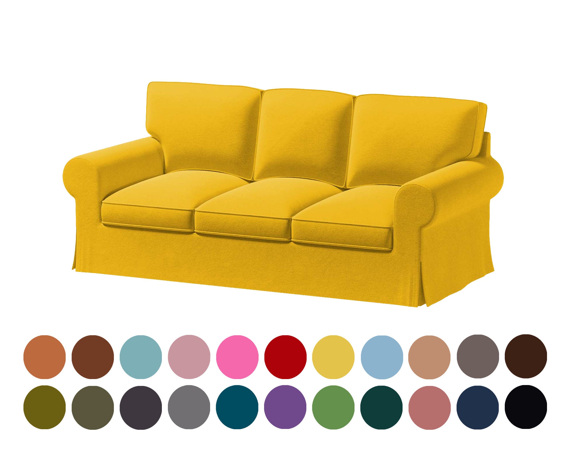 Ektorp 3 Seat Sofa Replacement Covers custom Made Dark Yellow Covers Fit Ektorp 3 Seat Sofa more Than 400 Fabric Options for Personalization Etsy