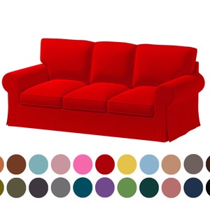 Handmade red covers fit Ektorp 3 seat sofa,custom covers fit Ektorp 3 seat sofa,covers for Christmas gift,hundreds of fabrics options
