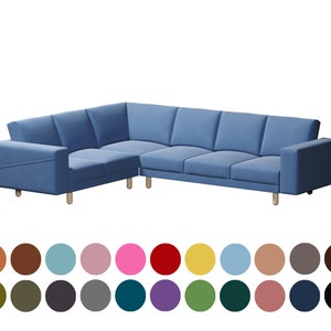 Funda para sofá seccional de esquina Norsborg 3+2, funda hecha a medida que se adapta al sofá de esquina Norsborg 3+2, cientos de opciones de telas para diseños personalizados