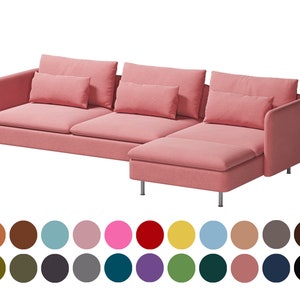 Söderhamn 3-Sitzer-Sofa mit Chaise Lounge und 2 Armlehnen,Soderhamn Sofabezüge,maßgeschneiderte Bezüge für Soderhamn Sofa,Söderhamn Chaise Lounge