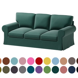 Custom cover fits Ektorp 3 seat sofa,compatiable cover for Ektorp 3 seat sofa, 400 fabric options