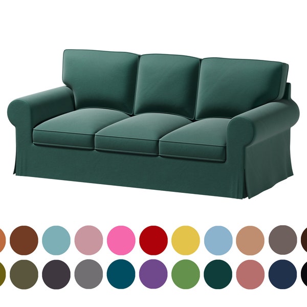 Custom cover fits Ektorp 3 seat sofa,compatiable cover for Ektorp 3 seat sofa, 400 fabric options