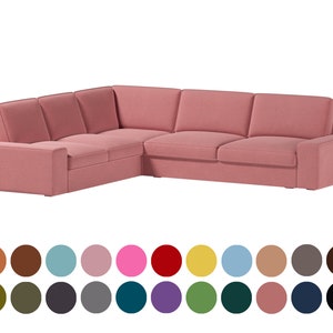 Kivik 3+2 seat corner sectional sofa cover, Bean Paste color,custom cover fits Kivik 3+2 corner sectional sofa, 400+ fabric options