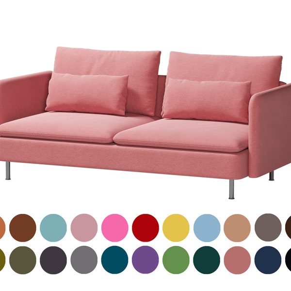 Custom covers fit Soderhamn 3 seat sofa with armrests,Bean paste color covers fit Soderhamn 3 seat sofa,400 fabric options for custom made