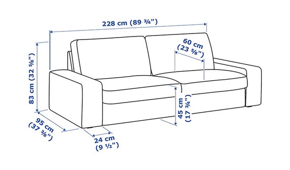 Kivik cheap couch dimensions