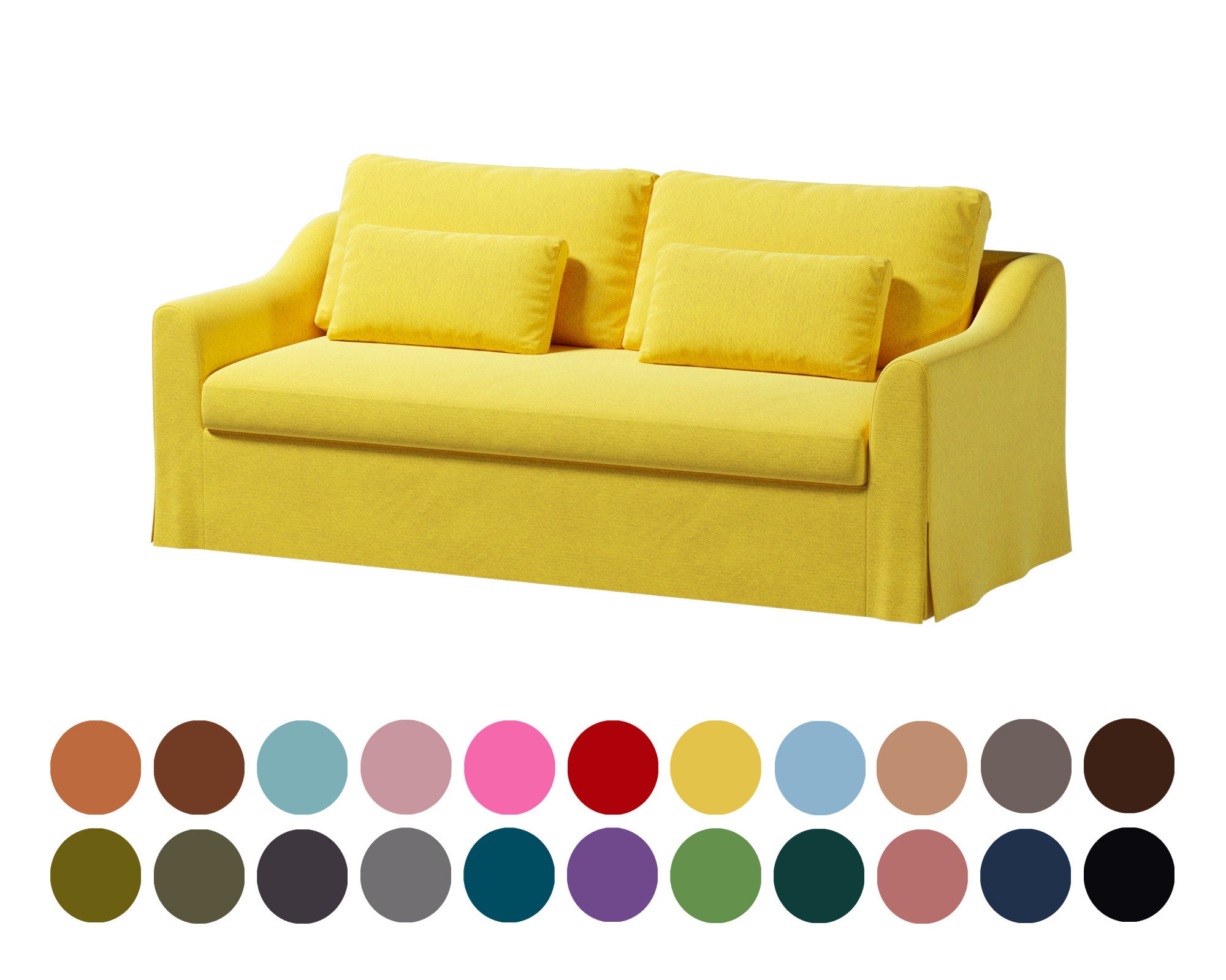 Farlov 3 Seat Sofa Cover Sofa Width 218 Cm 85.8 In Custom Made