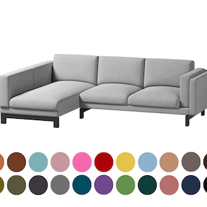 Nockeby 2 seat sofa with Chaise lounge covers,Nockeby sofa covers,Nockeby covers,total sofa width 277 cm/109 inches,custom made cover