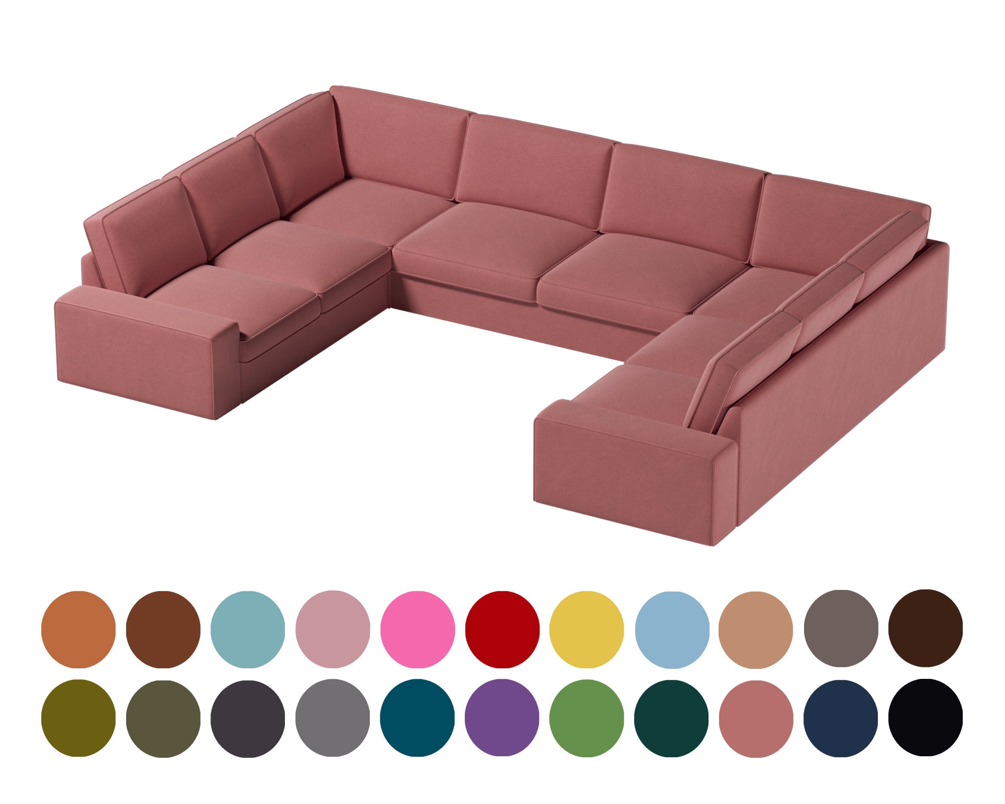 Kivik 2+3+2 Corner Sectional Sofa Cover,bean Paste Color,custom Kivik 2+3+2 Corner Sectional Sofa Cover,bean Paste Color,custom