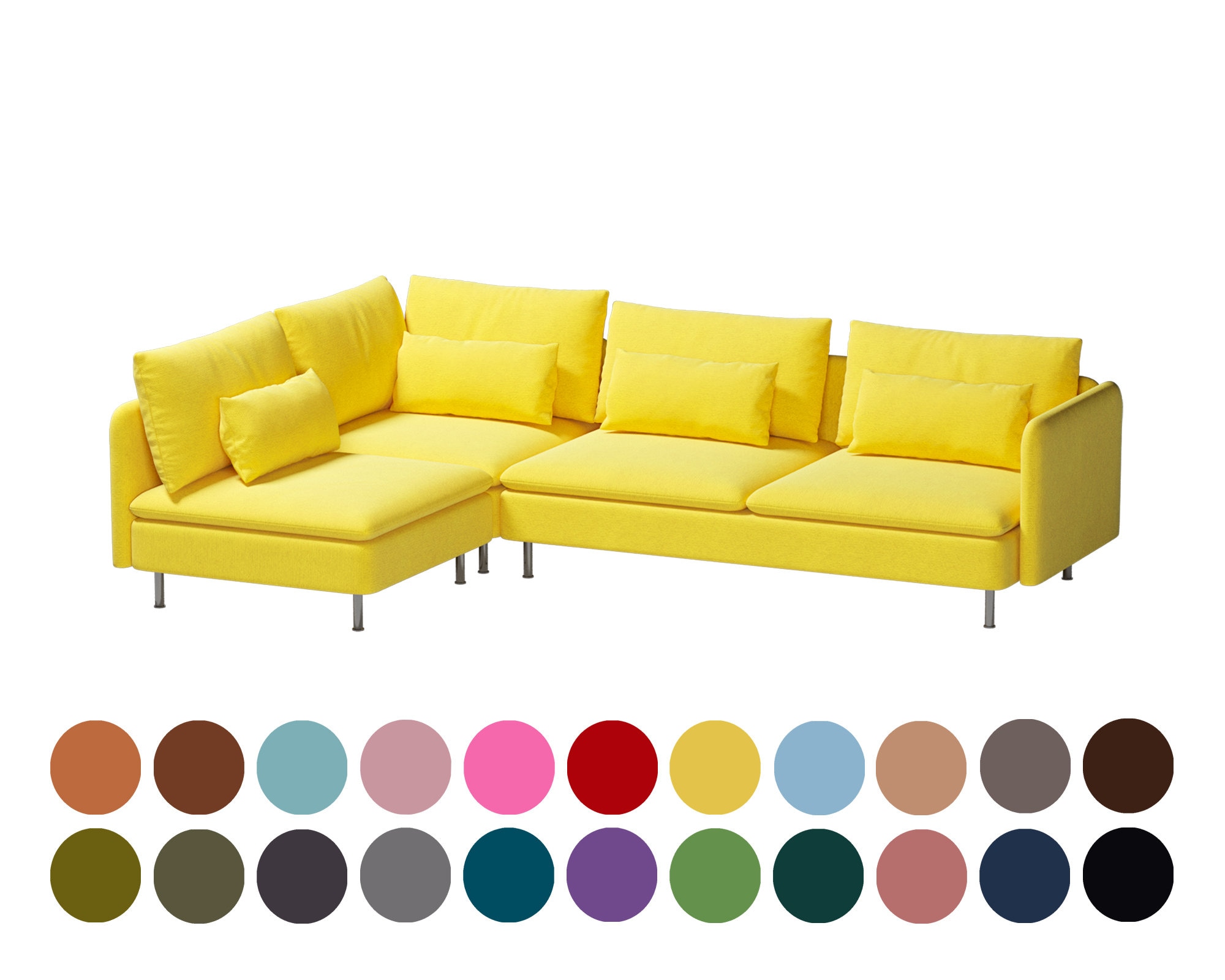 Soderhamn 5 posti divano ad angolo, su misura copridivano in colore giallo  brillante adatto a divano componibile soderhamn, centinaia di opzioni di  tessuto -  Italia