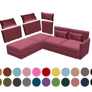 Vallentuna sectional sofa cover,2 sofa beds +1 seat sofa +1 storage ottoman+2 backrests +2 cushions+1 armrest