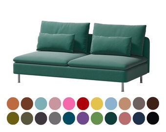 Soderhamn 3 seat sofa cover,Custom made green covers fit Soderhamn 3 seat sofa,hundreds of fabric options for personalization