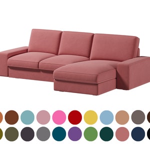 Custom cover fits Kivik 2 seat sofa with chaise lounge,total width 280cm/ 110 1/4 inches,hundreds of fabric options for personalization