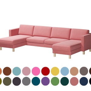 Custom cover fits Karlstad 3 seat with 2 chaise lounges, Bean Paste color covers,hundreds of fabric options for custom made